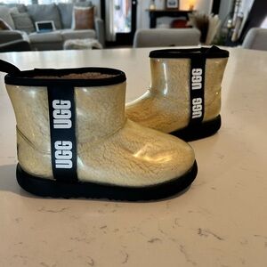 UGG Kids clear and Black Rain Boots